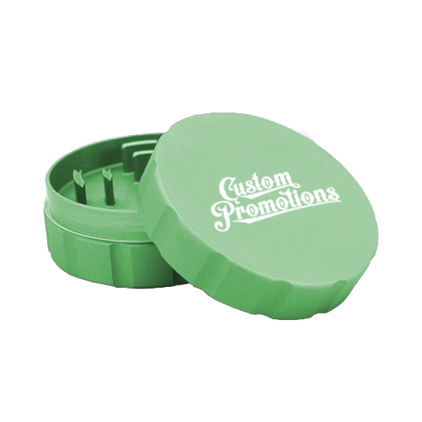 Custom Logo Grinders : Aluminum 2 Piece : Green