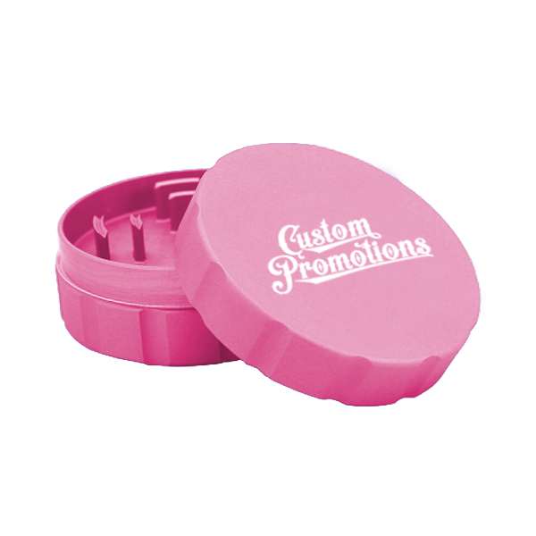 Custom Logo Grinders : Aluminum 2 Piece : Pink